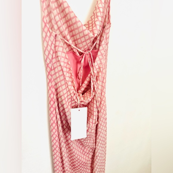 Zara Tulle Maxi Slip Dress geometric print size medium - Picture 11 of 14